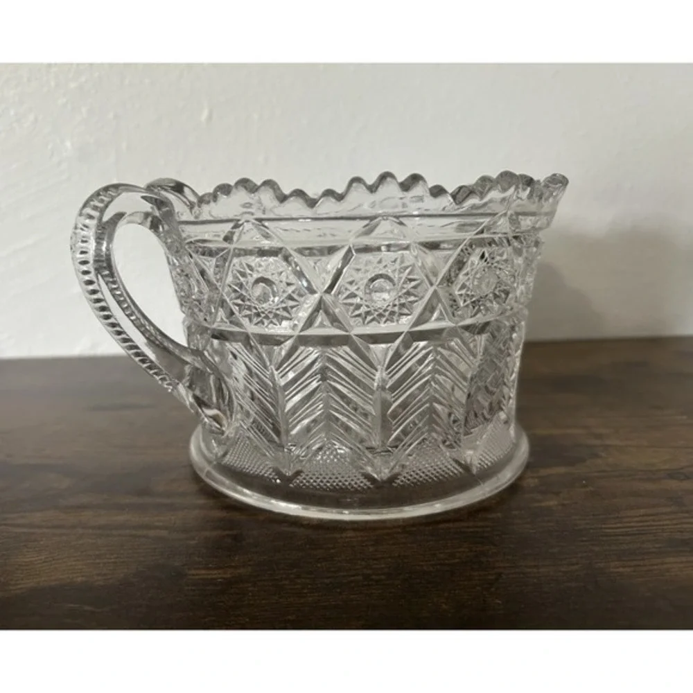 Antique EAPG Cambridge Inverted Feather Crystal Cracker Jar Ice‎ Bucket